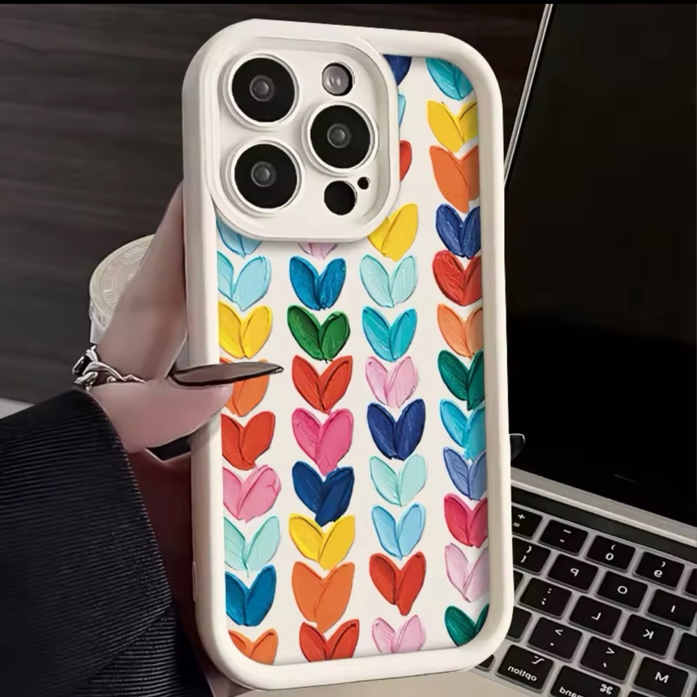 Rainbow Love Heart Silicone IPhone 15 Pro Max